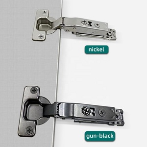 Adjustable Black 3D Hydraulic Cabinet Hinge Soft Close <b>Clip</b>-on Two Way Concealed Linear Plate for Kitchen Living Room Furniture - Product Image 3