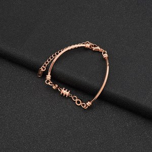 2026 Popular Niche Design <b>Rose</b> <b>Gold</b> Geometric Chain Bracelet Light Luxury Women's Copper Bracelets Trendy Jewelry Wholesale - Product Image 4