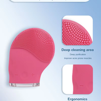 Brosse nettoyante corporelle électrique sonique en silicone étanche avec nettoyeur de pores, compatible prises EU/UK