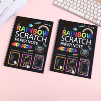 Kit de papier à gratter arc-en-ciel magique, carte, tableau de dessin de dessin animé, carnet, jouets éducatifs DIY pour enfants