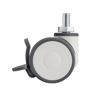 Roue pivotante médicale silencieuse de 2 pouces (50 mm) avec frein, roue en acier gris