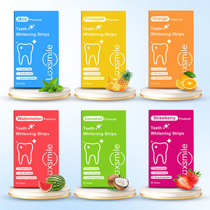 Luxsmile personnalisé arôme noix de coco 9d blanc sans peroxyde Pap vert 14 traitements Kit blanc bandes de blanchiment des dents blanchiment des dents - Product Image 1