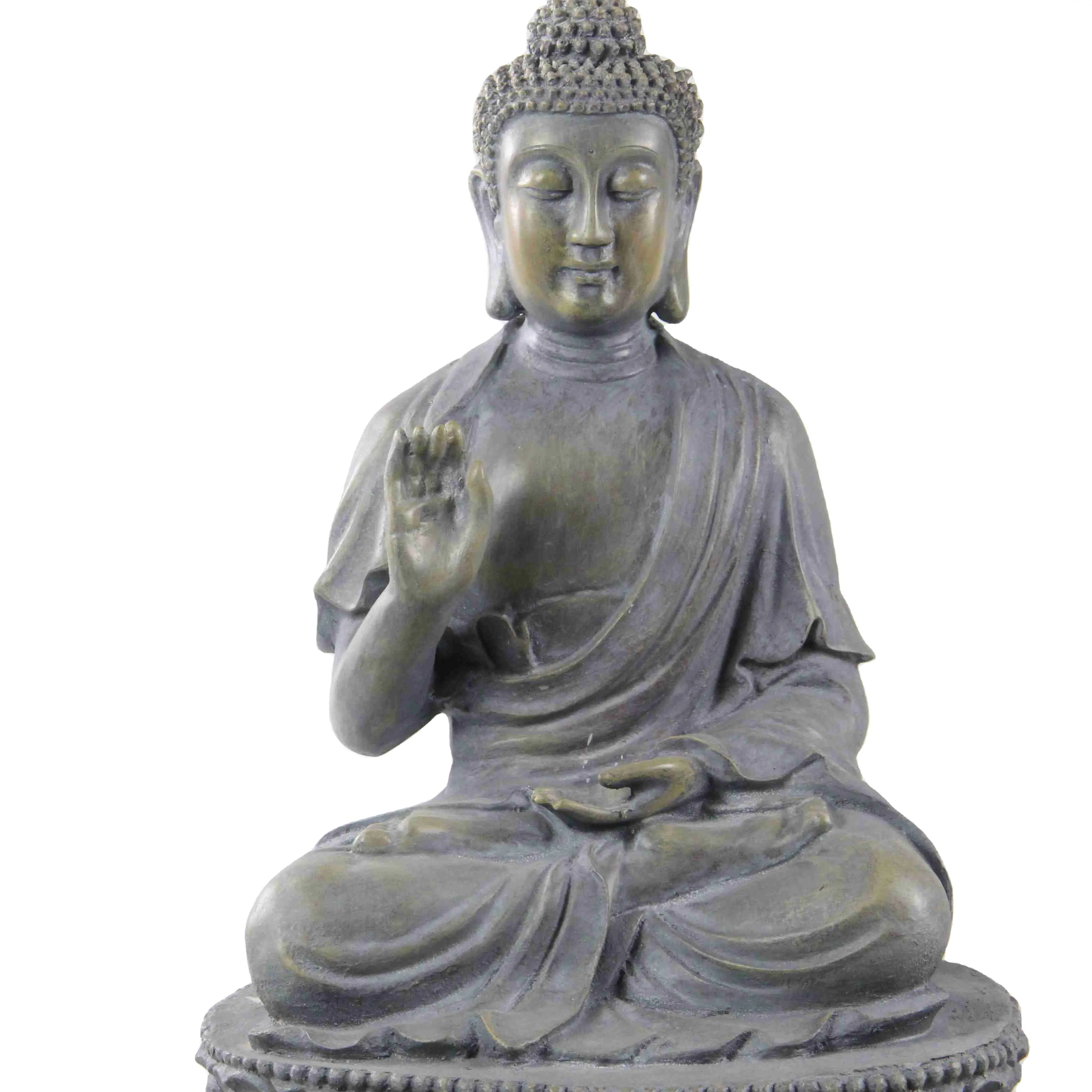 Statue de bouddha en résine de taille réelle, 15.7 pouces, décoration de jardin d'art Reefone, tête Pure, image de bouddha