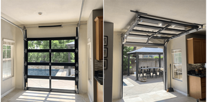 CBMMart personnalisé prix bon marché coffre-fort verre trempé teinté bois aluminium nouveau design porte de garage villas projet de construction - Product Image 6