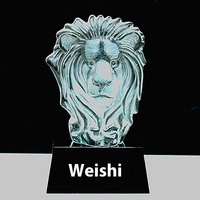 Haute qualité Personnalisable Animal Sculpture Cristal Trophée Personnalisé Cristal Trophée Ornement Animal Tête Statue