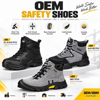 Chaussures de sécurité anti-écrasement à embout d'acier, mi-montantes, avec semelle extérieure résistante à l'usure, plusieurs styles, pour le travail de construction
