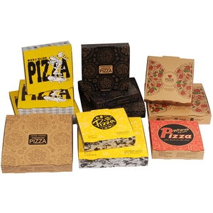 Hộp bánh pizza sóng giấy in ấn theo kích thước tùy chỉnh, phủ lớp UV, có tùy chọn ép nổi thiết kế cho hộp đựng sushi & pizza mang đi - Product Image 1