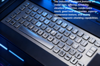 Clavier mécanique rétroéclairé RGB étanche IP68 avec port USB Type-C et cadre en aluminium pour pont de navire