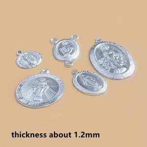 B4968 <span class=keywords><strong>Lovestory</strong></span> Oferta Especial Colgante de Plata de Ley 925 con Diseño Clásico de Retrato de María para Niños, Forma de Moneda, Bañado en Oro de 14k - Product Image 4