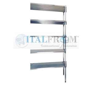 Modulo Scaffalatura Continua in Acciaio Inox Z, H 250 cm L 100 cm P 50 cm con 5 Ripiani, 100% Antiruggine - Product Image 1