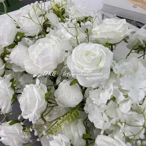 DKB Wholesale Chemin de table floral fait main pour mariage, chemin de table floral blanc, chemin de table floral artificiel - Product Image 6