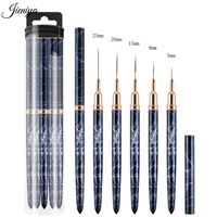 Pinceau à ongles en nylon à motif marbré avec manche métallique pour liner, collection 2027 – Fournisseur d'outils de nail art