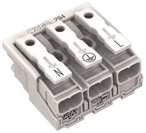 <strong>294</strong>-4013 100% Original Lighting Connector Female Power SupplyConnector Push-in 24 A, 3 Pole, Way, 500 V, White, <strong>294</strong> Series - Product Image 2