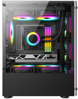 White M-ATX/ITX PC Case Supports 330mm GPU 240mm Top Radiator Fish Tank Desktop Pc case support Rgb Fan