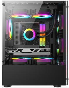 Trắng M-ATX/ITX PC trường hợp hỗ trợ 330mm GPU 240mm TOP tản nhiệt bể cá Máy tính để bàn PC Trường hợp với RGB Fan - Product Image 3