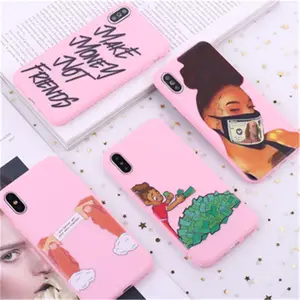 For iPhone 12 Pro Phone Case with Black Girl Print On it, Black Girl Phone Case Vendors