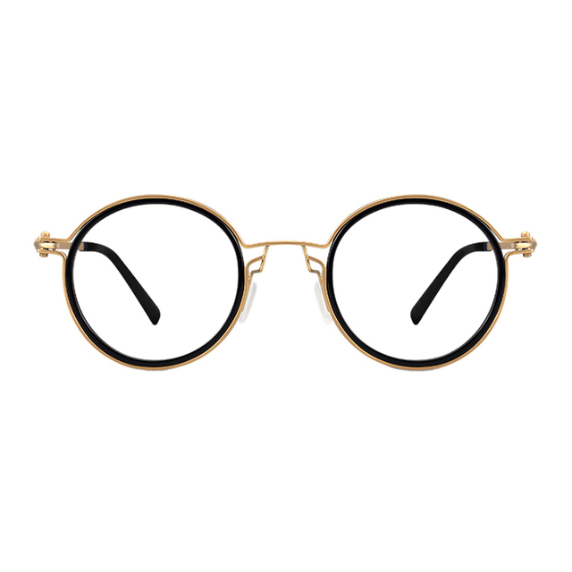 Vintage Gold Black Tortoise Retro Style Optical Glasses Colored Titanium Metal Eyeglasses Classic Gray Tint for Reading Diamond