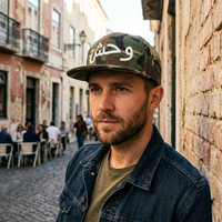 Gorra de Hip Hop con Logotipo Árabe Bordado en 3D Personalizado, Gorra Snapback de 6 Paneles, Estilo Urbano, Alta Calidad, Venta al Por Mayor, OEM, ODM