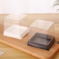 Boîte à gâteau en plastique transparente, recyclable, petite, personnalisée, pour mousse, pain et gâteaux