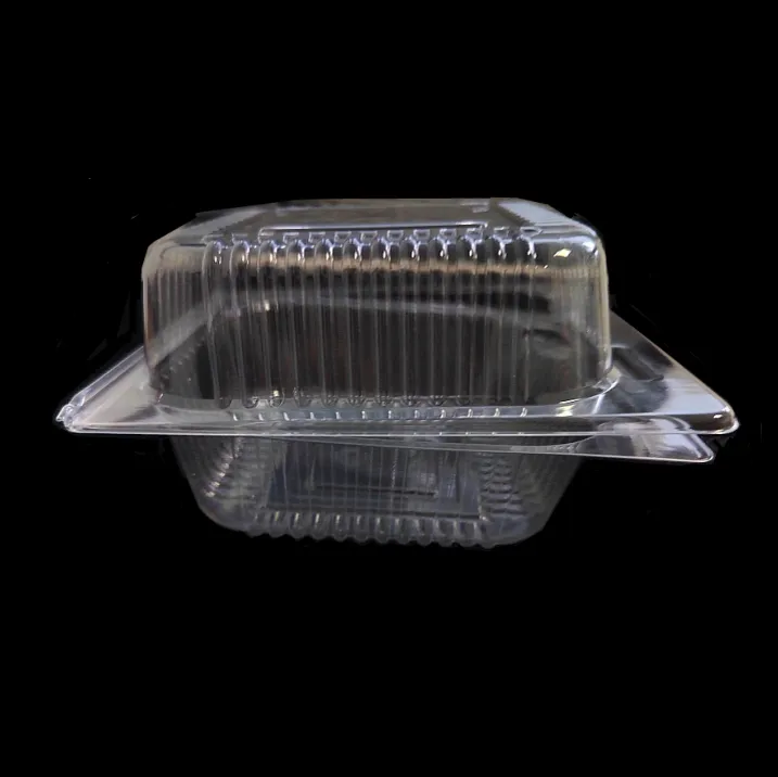 透明PET透明高ヒンジ正方形プラスチッククラムシェルボックス食品容器