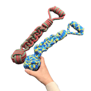 Juguetes Masticables para Perros de Algodón Ecológico de Lujo, Personalizados al por Mayor, Duraderos, con Forma de Hueso, Interactivos, de Tamaño Pequeño, para Limpieza Dental - Product Image 1