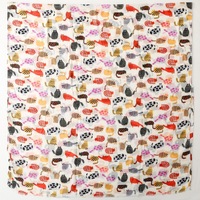 Automne coton châles écharpe Vintage longue musulmane Hijab écharpe avec glands Viscose Animal chat imprimé nouveau foulard pour les femmes