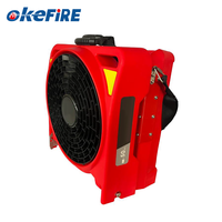Okefire Souffleur d'air turbo électrique portable de haute qualité à batterie pour évacuation des fumées et des cendres 600W 42cm