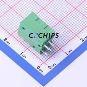 JL141V-25402GA1 Spring Terminal Block Through hole Component (THT),P=2.54mm Connector 1x2P 2.54mm Green Through Hole - Product Image 2