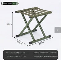 Chaise de camping pliante épaissie avec dossier, siège portable pliable pour la pêche et le camping, conception empilable pour la cuisine et l'extérieur