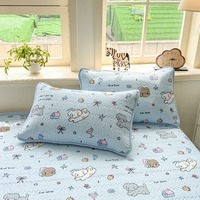 Parure de lit trois pièces en mousseline de coton matelassée double couche avec garnissage en coton, design simple et élégant, pour la maison, toutes saisons