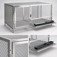 CHONGTONGPET Cage extérieure en métal pour volailles, poulailler, enclos d'élevage rectangulaire en treillis diamanté, mangeoire galvanisée, tout en métal