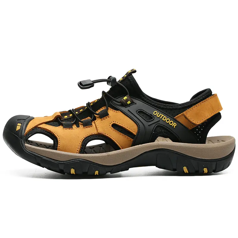 Outdoor leather Men sports sandals Classic design men anti slip sandals outdoor beach shoes