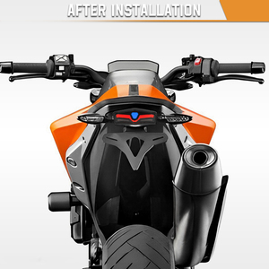 Luz trasera LED universal, lámpara de marcha integrada, luz de freno y señal de giro con soporte para matrícula, repuesto para Honda, Yama - Product Image 6