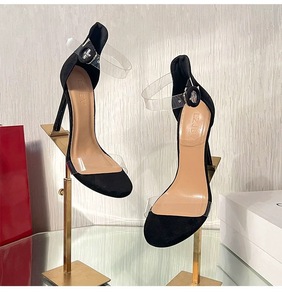 Elegant Sexy Large Size Open Toe Ankle Strap Slip-On PU Lining <b>Clear</b> PVC Stiletto <b>Heels</b> <b>Womens</b> Summer Sandals - Product Image 6