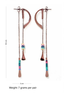 Pendientes Colgantes <span class=keywords><strong>de</strong></span> Diseño Moderno y a la Moda con Borlas Largas, Hechos <span class=keywords><strong>de</strong></span> Acero Inoxidable, Producción <span class=keywords><strong>de</strong></span> Fábrica - Product Image 2