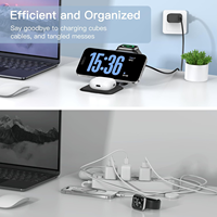 Station de charge sans fil pliable 3 en 1, support de charge magnétique pour téléphone, montre connectée, écouteurs Apple Samsung