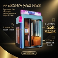 Cabine de karaoké privée de luxe à monnayeur pour zone musicale, équipement de divertissement commercial