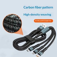 Câble de données USB-A multifonction 3-en-1 à charge rapide WFYEAR 120W 6A pour téléphone portable, tressé en nylon, 1,2 m – Prix usine