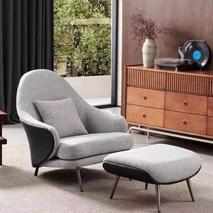 Sillón <span class=keywords><strong>Reclinable</strong></span> Moderno, Mueble de Salón con Patas de Metal, Sillón de Lujo para Dormitorio, Sala de Estar, Hotel - Product Image 5