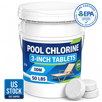 Comprimés de traitement de l'eau de piscine de 3 pouces, homologués EPA, seau de 50 lb, stock US