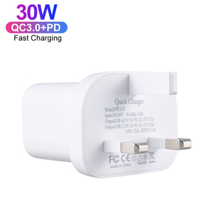 Spina UK Mini 30W ricarica rapida adattatore da viaggio doppia porta USB tipo <span class=keywords><strong>C</strong></span> + USB un QC3.0 caricatore da parete per cellulare da viaggio adattatore - Product Image 5