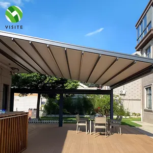 Toldo impermeable eléctrico directo de fábrica plegable telescópico más tira de luz de PVC toldo impermeable