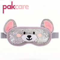 Masque pour les yeux en gel avec motif d'animaux mignons, masque réutilisable et congelable pour la thérapie chaude et froide et le soulagement des yeux