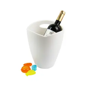 Bouteille de vin en plastique, forme ronde, Logo personnalisable bon marché, couleur, seau à glace, pour vin, (taille: 13.5x6.5x17cm), 1l, HY7004S