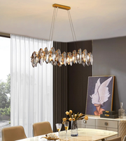 Lustre français de luxe en fer à spectre complet, hauteur réglable, design minimaliste LED pour salon/salle à manger/chambres