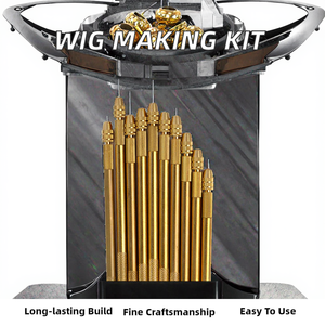 Outils d'extension de cheveux Princess Home, 4 aiguilles à tricoter, 1 support en cuivre, crochets de ventilation pour perruques - Product Image 2