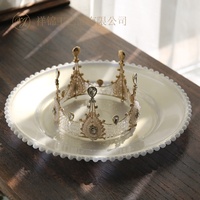 Assiettes de présentation XiangJin personnalisables en plastique PS écologique, blanc nacré, durables pour mariages, hôtels, restaurants