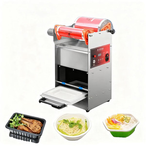 Machine de scellage semi-automatique pour boîtes à lunch, scelleuse commerciale pour barquettes alimentaires à emporter - Product Image 1