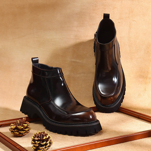 โปรโมชั่นใหญ่ปี 2025 รองเท้าบูทเชลซีหนังแท้กันน้ำสำหรับผู้ชาย สไตล์คลาสสิกทรงหุ้มข้อสูงแบบอังกฤษ สำหรับธุรกิจ สีสันสดใส - Product Image 5