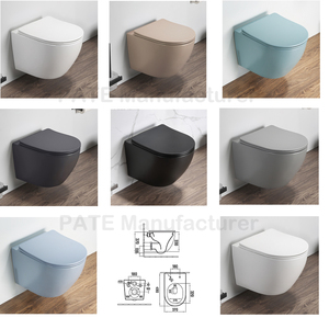 Матовый матовый черный матовый настенный унитаз - Product Image 3
